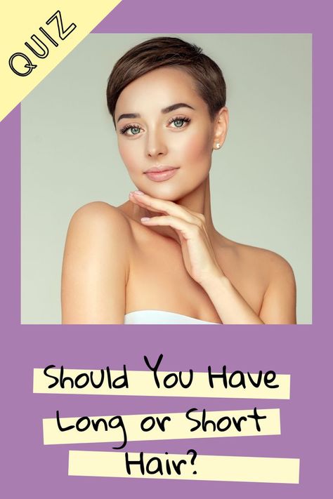 It is high time for a change, and with spring coming and 2018 already here, you may be considering a new look. Start with the basics: long or short hair? Men's short hair. Haircute woman 2020. Haircuts for round faces. Haircuts straight hair. 👧 #Quizony #quiz #whatHaircute #quizzesForWoman #womanQuiz #fashionQuiz #fallHaircut2021 #fashionTrends2021 #fallTrends2021 #halloweenCoustem #halloweenHaircute Round Faces Haircuts, What Haircut Should I Get, Haircut Quiz, Short Hair With Beard, Spring Coming, Haircuts For Round Faces, Long Or Short Hair, Hair In The Wind, Korean Short Hair