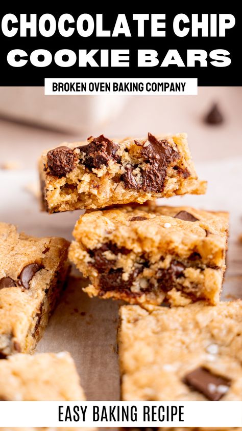 Chewy Oatmeal Chocolate Chip Cookie Bars are a simple dessert bar recipe. Packed with oatmeal, chocolate chips and delicious cookie batter they make a tasty treat anytime! For more great blondies, bars, and desserts be sure to follow along! Blondies Bars, Easy Oatmeal Chocolate Chip Cookies, Oatmeal Chocolate Chip Cookie Bars, Chewy Oatmeal Chocolate Chip Cookies, Oatmeal Chocolate Chip Cookie, Oatmeal Chocolate Chip Bars, Oatmeal Cookie Bars, Chocolate Chip Bars, Simple Dessert