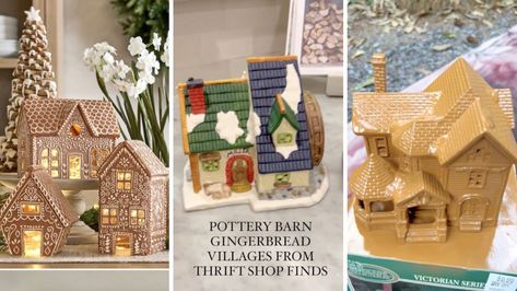 Barn Crafts, Pottery Barn Christmas, Diy Spray Paint, Gingerbread Diy, Diy Hack, Gingerbread Crafts, Gingerbread Christmas Decor, Gingerbread Village, Pottery Barn Inspired