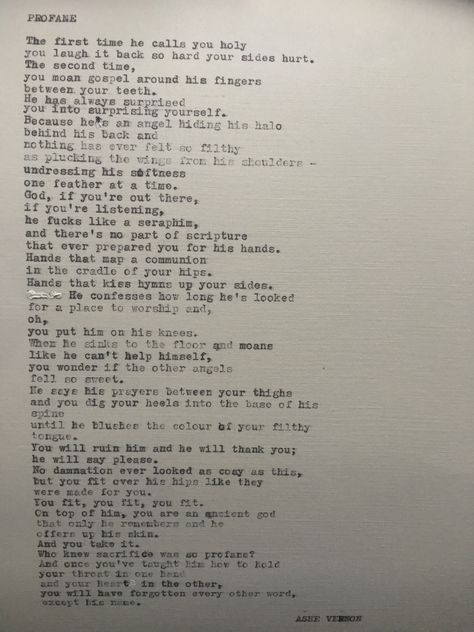 Profane Ashe Vernon, Ashe Vernon Poetry, Ashe Vernon, Poetic Rizz, Book Extracts, Four Letter Words, Letter N Words, Dream Land, Magic Words