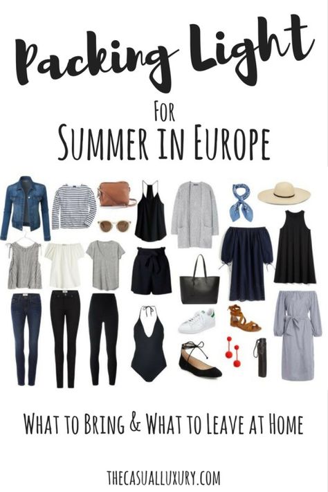 Europe in a Carry-On // What to Wear in Europe // Packing Light // Summer in Europe // Europe Packing List Packing Light Summer, European Travel Outfit, Summer In Europe, Europe Packing List, Europe Travel Outfits, Comfy Travel, Packing For Europe, Holiday Packing, Travel Capsule Wardrobe