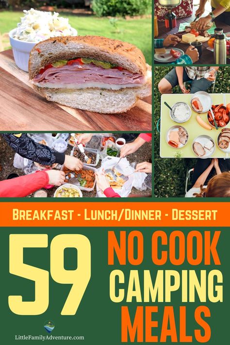 No Cook Camping Meals, Camping Trip Food, Easy Camping Food Ideas, Easy Camping Food, Easy Camping Breakfast, Camping Food Ideas, Camping Meal Planning, Healthy Camping Food, Camping Menu