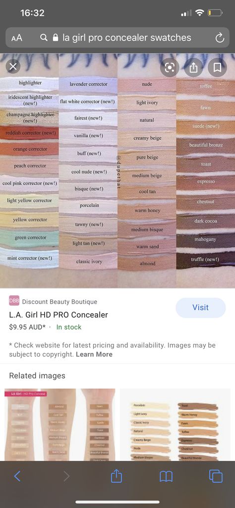 La Girl Concealer Swatches, La Girl Concealer, Iridescent Highlighter, Concealer Swatches, Makeup Swatches, La Girl, Beat Face, White Flats, New Media