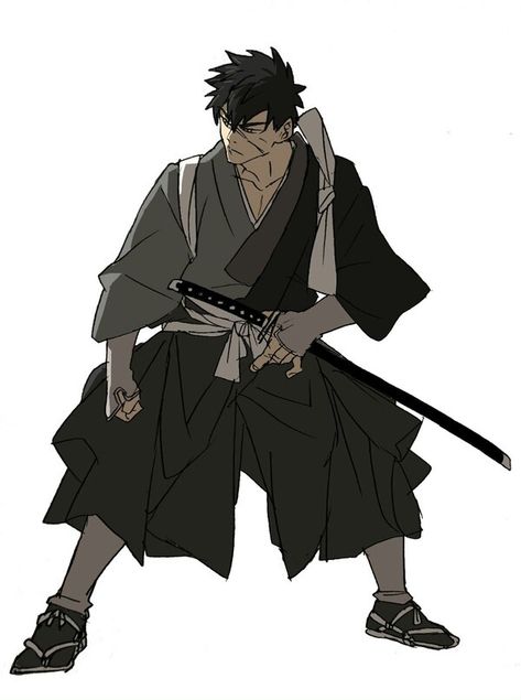 Ninja Character Design Naruto, Japanese Oc Design, Samurai Design Concept Art, Samurai Outfit Drawing, Ninja Oc Character Design, Scarf Character Design, Swordsman Character Design, Samurai Oc Male, Samurai Armor Art