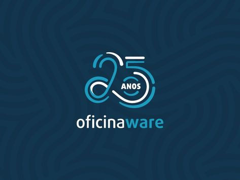 25 years Oficinaware - celebration logo by Maria Carlos Cardeiro on Dribbble 25 Years Logo, Anniversary Logo, Audi Logo, 25 Years, Creative Professional, Global Community, Vehicle Logos, Logo Design, ? Logo