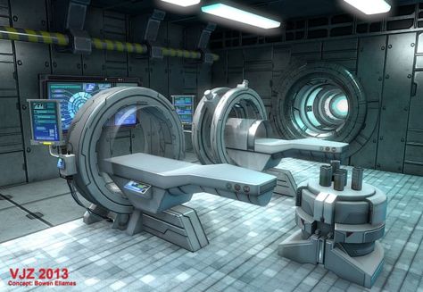 Scifi Laboratory, Futuristic Laboratory, Hospital Design Architecture, Scifi Interior, Sci Fi Background, Interior Environment, Sci Fi Props, Spaceship Interior, Anime Places