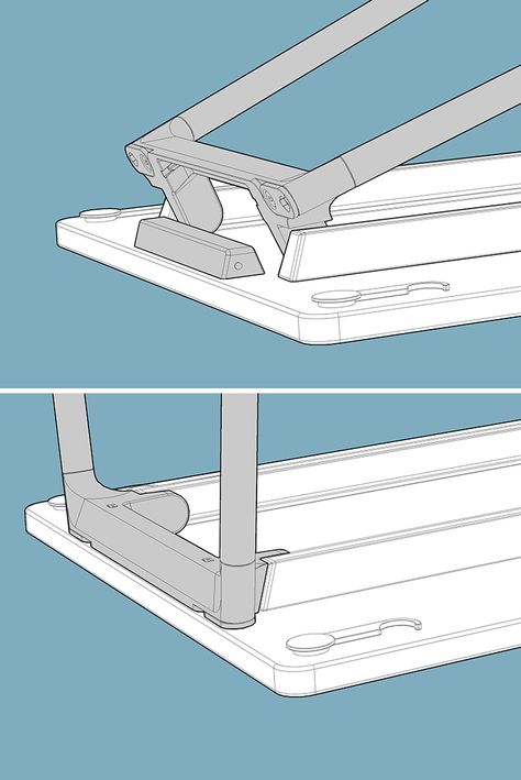 BROOMEJENKINS folding table with refined hidden mechanism #office Slide Table Design, Fold Table, Folding Tables, Mechanism Design Ideas, Folding Mechanism, Folding Mechanism Design, Sliding Mechanism Design, Adjustsble Desk, Adjustable Laptop Table