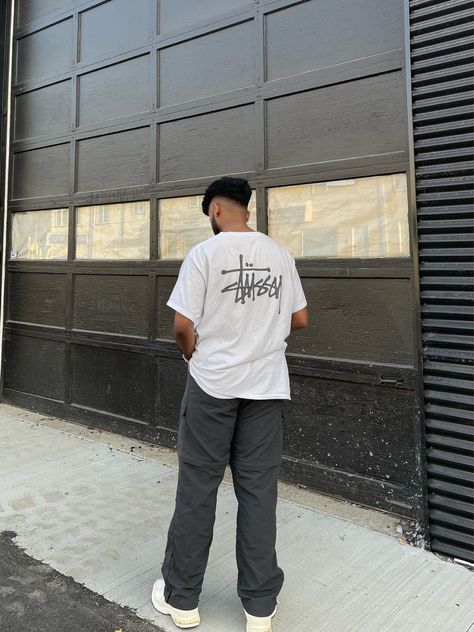 Mens Stussy Outfit, Stussy Basic Tee, Styleboard Men, Stussy Mens Outfit, Stussy Aesthetic Outfit, Stussy Tee Outfit, Stussy Tshirt Outfit, Stussy Outfit Men, Stussy Fits