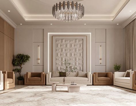 Interior majlis design :: Behance Majlis Interior Design, Majlis Design, Lobby Wall, Interior Work, Living Room Design Decor, Interior Projects, Dining Room Design, Luxurious Bedrooms, Luxury Living Room