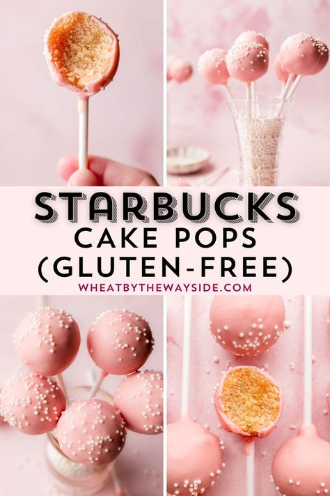 Make a batch of delicous gluten-free cake pops with this easy recipe! Using a box mix and canned frosting, these delicious treats are simple to make and a fun to share! Kids and adults alike love this tasty two-bite treat! Cake Pops Starbucks, Quick Gluten Free Desserts, Gluten Free Dairy Free Cake, Gluten Free Cake Pops, Starbucks Cake Pops, Cake Pop Recipe Easy, Gluten Free Cake Mixes, Gluten Free Vanilla Cake, Starbucks Cake