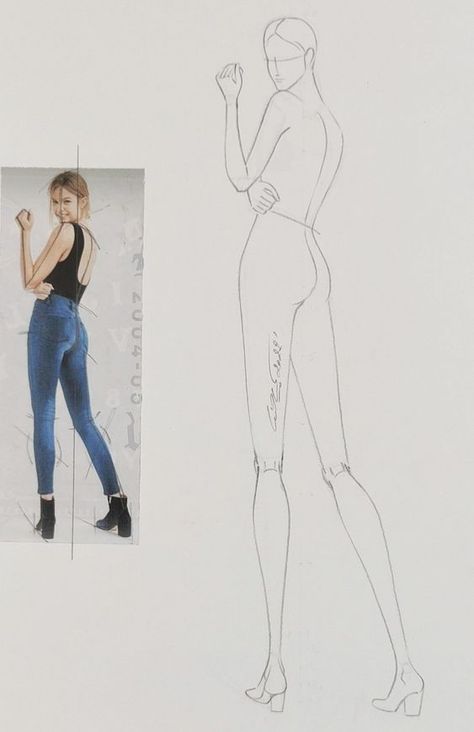 Figure Tutorial Drawing, Fashion Design Sketches Back View, Back Pose Fashion Illustration, Female Fashion Figure Illustration, Back Croquis Fashion Sketches, Fashion Template Back View, Croqui Back Poses, Fashion Drawing Back View, Poses Drawing Back View