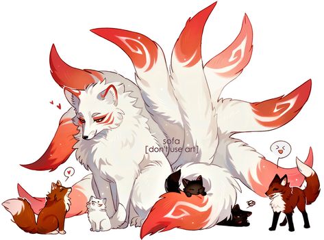 Cool Animes, Fox Artwork, Mystical Animals, Warrior Cats Art, Mythical Animal, Canine Art, Cute Animal Drawings Kawaii, Fantasy Creatures Art, Mythical Creatures Art