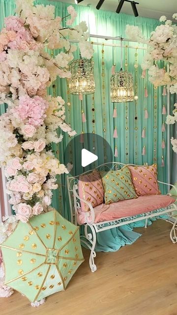 @theweddingfactorwithneha on Instagram: "We take utmost pride in bringing fresh and novel set ups ; with unique colours pallets and props for our clients always !  And this one truly turned out to be a STUNNER of a set up !  A blend of pastel hues ; with matching drapes ;  umbrellas  n cushions !   The bride Disha gave us an inspo set up  n wanted  that done in pastel colours ! Once we had a look at her outfit we knew we wanted mints n pinks to highlight her on the  backdrop ; while we patiently wait for professional photos n videos from talented team @jsingh_photos_and_film ; here’s a snippet of the beautiful set up !  Bride : @directionn_s  Bridal henna : @hennabyirfah  Videographer photos: @jsingh_photos_and_film  @vishavphotos   PS : this  #Mehndi mood board design and set up  was clea Pastel Backdrop Wedding, Pastel Mehendi Decor, Mehendi Backdrop, Mehndi Backdrop, Mehendi Decor Ideas, Mehendi Decor, Unique Colours, Professional Photos, Bridal Henna