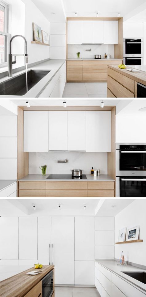 White Wood Kitchens, Kitchen White, New Kitchen Cabinets, Interior Renovation, Kitchen Room Design, Trendy Kitchen, White Kitchen Cabinets, Minimalist Kitchen, Wood Kitchen