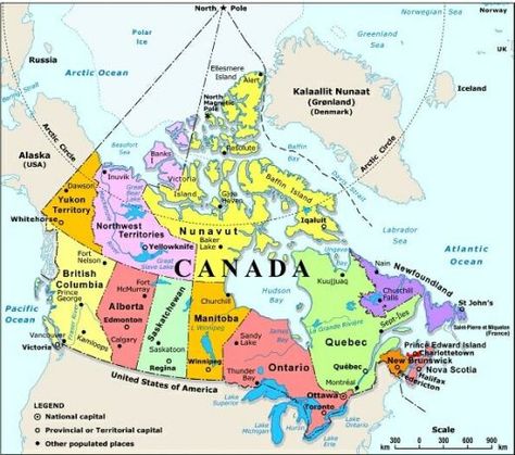 Canada: Random and Cool Canadian Facts About This Country Canadian Facts, Map Of Canada, Baffin Island, I Am Canadian, Canada Map, Canada Eh, Alaska Usa, North America Map, Visit Canada