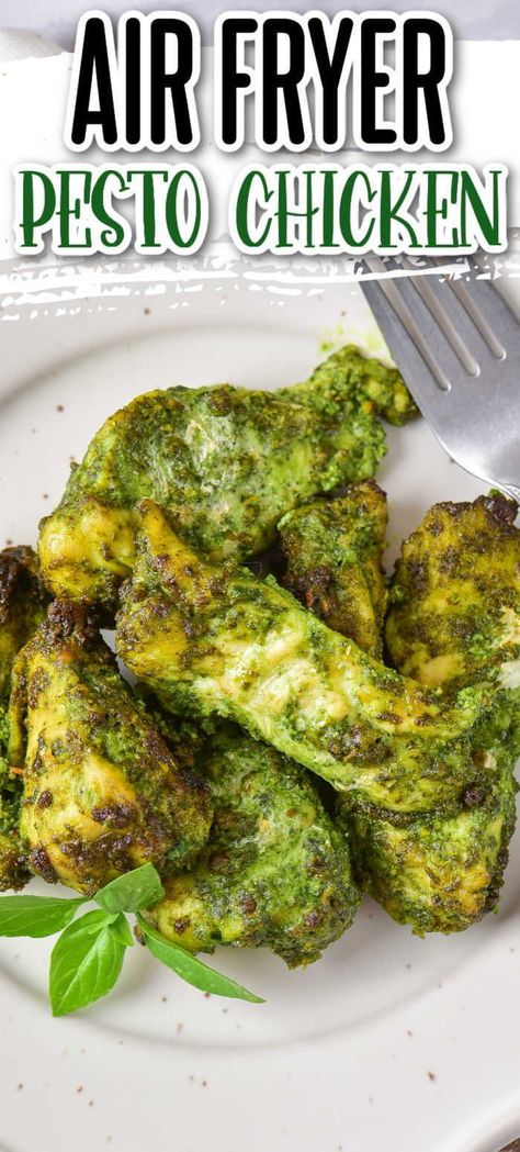 Pesto Chicken Tenders, Chicken Tenders In Air Fryer, Pesto Chicken Recipe, Air Fryer Chicken Recipes, Pesto Chicken Breast, Air Fried Chicken Tenders, Easy Sesame Chicken, Make Pesto, Chicken Pesto Recipes