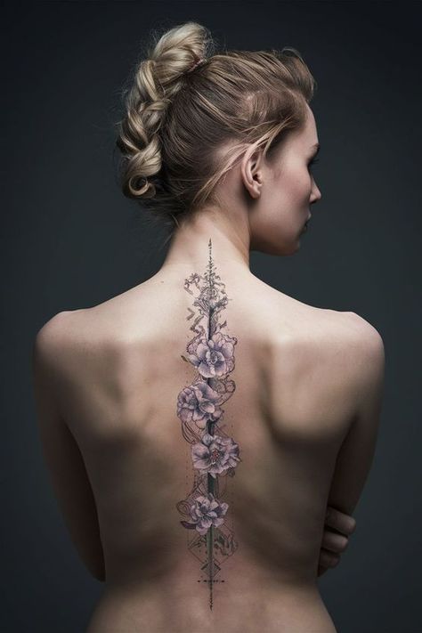 Spine Tattoos For Women Elegant, Snake Spine Tattoos For Women, Dainty Spine Tattoos, Dainty Spine Tattoos For Women, Best Spine Tattoos, Cute Spine Tattoos, Unique Spine Tattoos, Girl Spine Tattoos, Dainty Designs