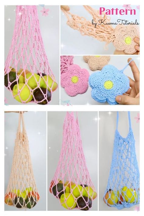 Crochet Flower Market Bag, Foldable Net Bag Crochet, Crochet Fold Up Market Bag, Net Bags Crochet, Crochet Folding Market Bag, Free Market Bag Crochet Pattern, Foldable Crochet Bag, Crochet Reusable Grocery Bags, Net Bag Crochet Pattern Free