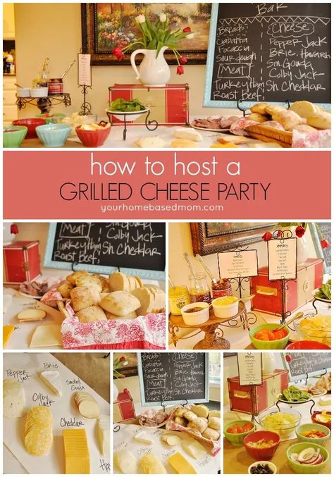 Grill Cheese Bar Ideas, Build Your Own Grilled Cheese Bar, Build Your Own Food Bar Ideas, Sandwich Bar Ideas, Build Your Own Food Bar, Cheese Party Decorations, Grilled Cheese Ideas, Smokehouse Ideas, Cheese Party Trays