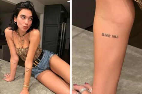 Dua Lipa Tattoo, Leg Tattoo Placements, Special Tattoos, Tony Bennett, Hand Tattoos For Women, Leg Tattoos Women, Dad Tattoos, Thigh Tattoos Women, Paris Jackson