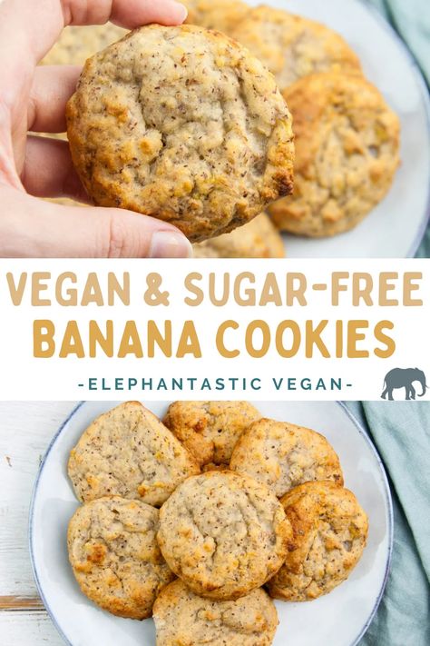 Aip Banana Cookies, Vegan Oil Free Dessert Recipes, Easy Healthy Banana Cookies, Vegan Sugar Free Recipes, Flourless Banana Cookies, Banana Sweetened Dessert, Healthy Banana Recipes Clean Eating, Daniel Fast Cookies, Sugar Free Banana Recipes