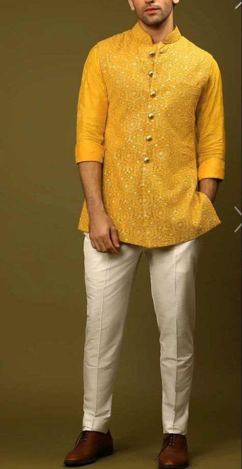 Haldi dress for men Haldi Dress For Men, Design Clothes Ideas, Haldi Ceremony Outfit For Men, Yellow Haldi Outfit, Haldi Dress Ideas, Mehandi Outfits, Indian Wedding Clothes For Men, Haldi Ceremony Outfit, Haldi Dress