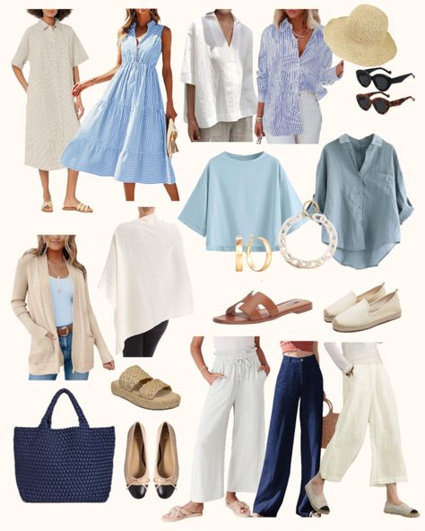 Plus Size Coastal Fashion, Coastal Grandmother Capsule Wardrobe, Plus Size Coastal Grandmother, Naghedi Bag, Mom Aesthetic Outfit, Grandmother Clothes, Grandmother Style, Corporate Girly, Coastal Grandmother Aesthetic