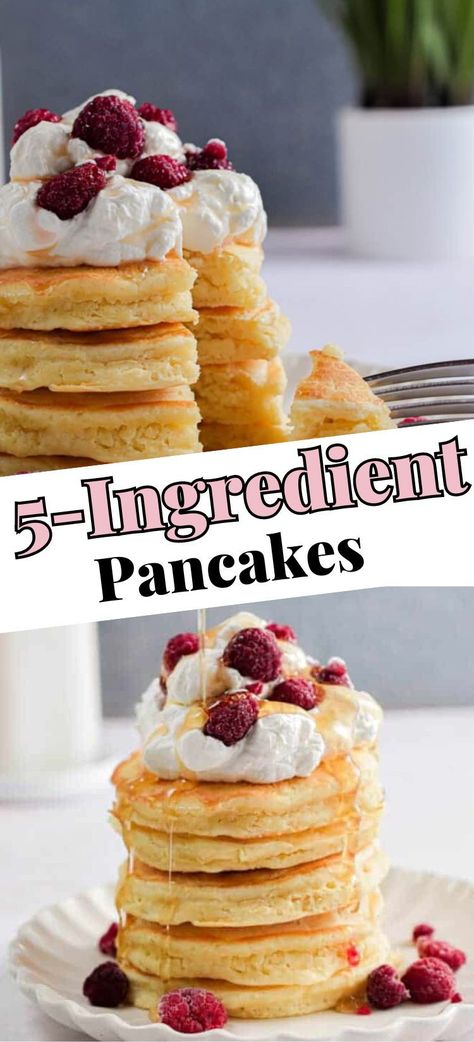 The perfect pancakes do exist! With more than 3000 shares and over 80 reviews, these pancakes are a winner every time! These light and fluffy Pancakes with Self-Rising flour only have 5 ingredients! No need to worry about baking soda or baking powder, these pancakes don't need it! Pancakes With No Baking Powder, Self Rising Flour Pancakes Recipes, No Baking Powder Pancakes, Pancake Recipe Using Self Rising Flour, Self Rising Flour Pancakes, Pancakes With Self Rising Flour, Pancake Recipe Without Baking Powder, Pancake Recipe No Baking Powder, Pancakes Recipe Without Baking Powder