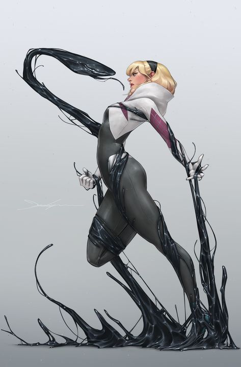 ArtStation - Spider-Gwen The Ghost Spider #4 Symbiote Variant Cover Jeehyung Lee, Marvel Spider Gwen, Symbiote Spiderman, Ghost Spider, Marvel Venom, Marvel Drawings, Marvel Villains, Spider Girl, Marvel Spiderman Art