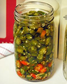 Got the idea from this recipe that I made last year for Pickled jalapenos. So this time I did pickled Serrano peppers instead. Original recipe: recipe take about 30 Serrano Peppers, washed 1 TB pic... How To Can Serrano Peppers, Canned Serrano Peppers, Serrano Chili Recipes, Pickled Serrano Peppers Recipe, Serrano Pepper Recipes, Pickled Jalapeno Recipe, Canning Peppers, Pickled Hot Peppers, Pickled Jalapenos