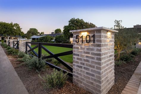 Fencing In Front Of House, Stone Fence Posts, Brick Fence Post Columns, Stone Columns Driveway, Brick Driveway Entrance, Brick Pillars Driveway Entrance, Driveway Pillars With Lights, Brick Pillar Fence, Brick Columns Driveway