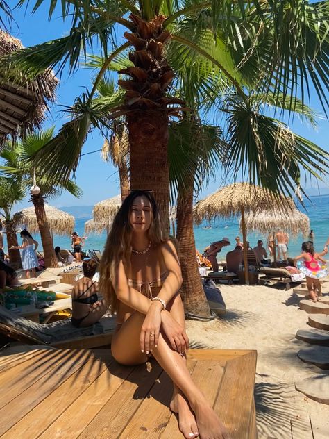 Tropical vibes girl thasos pose summer Thassos Aesthetic, Limenas Thassos, La Scala Beach Thassos, Naxos Beaches Greece, Top Dj, Thassos Marble, Restaurant Wedding, Event Hosting, Beach Bar