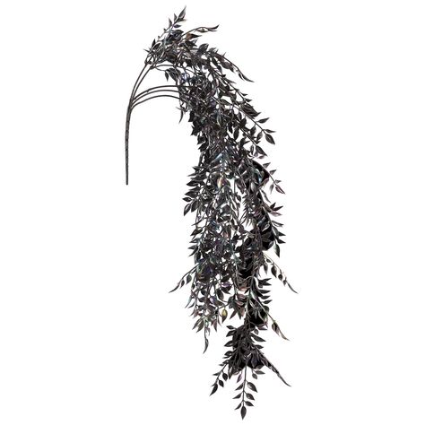 "Find the 32\" Metallic Black Hanging Bamboo Halloween Bush by Ashland® at Michaels. Place this spooky Halloween bush in a creepy container with other haunting floral accents to transform your décor. Place this spooky Halloween bush in a creepy container with other haunting floral accents to transform your décor. Display it in your living room or entryway for the perfect frightful look! Details: Black 32\" x 8\" x 3\" (81.28cm x 20cm x 7.62cm) Plastic and iron wire Recommended for indoor use | 3 Michaels Halloween Decor, Krampus Party, Halloween Yarn, Michaels Halloween, Lemax Spooky Town, Spooky Town, Halloween Tree, Adult Halloween Party, Decor 2024