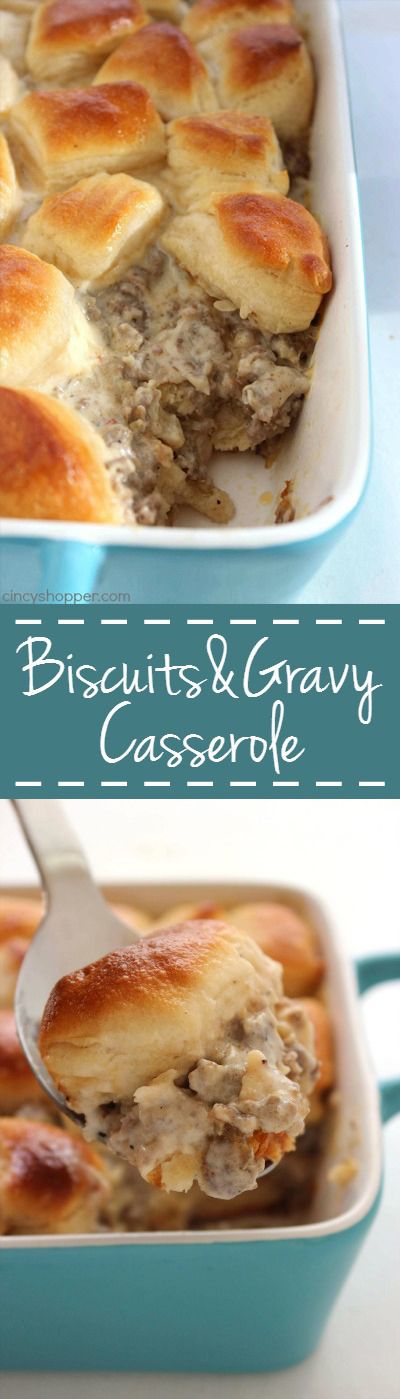 Biscuits and Gravy Casserole - quick, easy, and perfect for feeding a crowd. A southern dish that is comforting and very filling. Dinner With Tomatoes, Biscuit Gravy, Trader Joes Recipes Dinner, Gravy Casserole, Biscuits And Gravy Casserole, Breakfast For A Crowd, Trader Joes Recipes, Cooking For A Crowd, Biscuits And Gravy