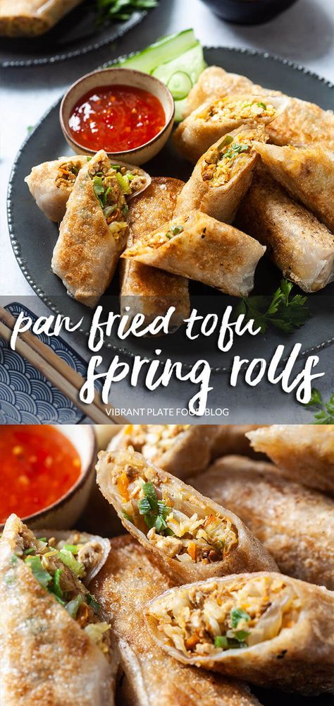 Tofu Spring Rolls, Veg Spring Rolls, Vegetarian Spring Rolls, Vegan Spring Rolls, Veggie Spring Rolls, Pan Fried Tofu, Fried Spring Rolls, Vegan Fries, Salad Rolls