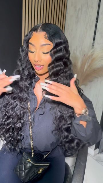 THE GLAM MAFIA🦄 on Instagram: "Love me some soft fluffy crimps😍
30” bodywave wig from @hairofparadise7 🤍
 
Crimper is linked on my tiktok💗

#browardhairstylist #floridahairstylist #miamistylist #miamihairstylist #minitutorial #atlantahairstylist #hairtutorial #explore #explorepage #viral" Crimped Buss Down, Crimped Middle Part Wig, Short Crimped Hairstyles, Crimps Middle Part, Side Part Crimps Sew In, Middle Part With Crimps, Crimps Hairstyles For Black Women, Soft Crimps, Crimped Wig