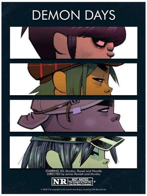 Gorillaz Band Poster, Band Posters Gorillaz, Gorillaz Poster Vintage, Gorillaz Poster Demon Days, The Gorillaz Poster, Music Poster Gorillaz, Gorillaz Poster Aesthetic, Vintage Gorillaz Poster, Gorrilaz Aesthetic