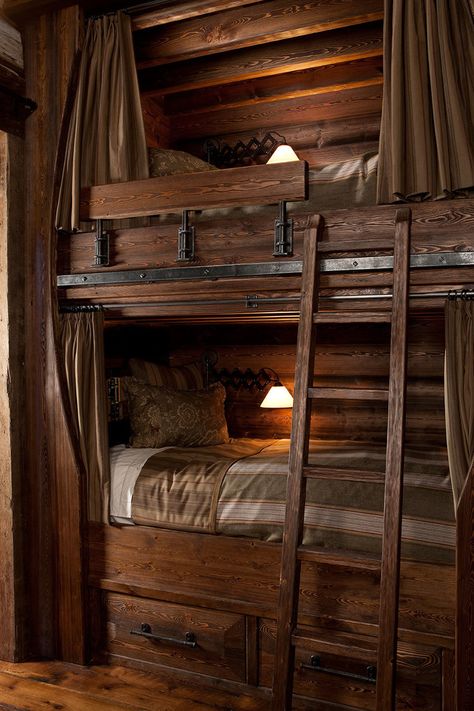 Lucky Lab Lodge — fullerton architects pc Rustic Bunk Beds, Bunk Bed Rooms, Casa Hobbit, Triple Bunk Beds, Bunk Beds Built In, Built In Bunks, Bunk Rooms, Cool Bunk Beds, Bunk Bed Designs