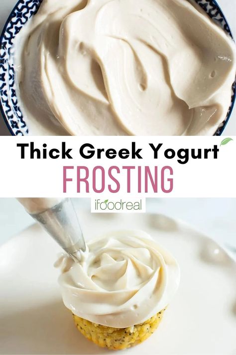 Greek Yogurt Cupcakes, Yogurt Cupcakes, Greek Yogurt Frosting, Yogurt Frosting, Healthy Frosting, Healthy Cream Cheese, Greek Yogurt Cake, Make Greek Yogurt, Healthy Cupcakes