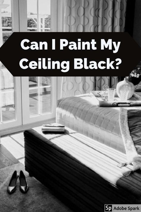 Is it ok to paint a ceiling black? Black Bathroom Ceiling Ideas, Paint Ceiling Black, Bedroom With Black Ceiling, Black Walls And Ceiling, Black Ceiling Bathroom, Black Ceiling White Walls, Black Ceiling Living Room, Black Bedroom Ceiling, Black Tray Ceiling