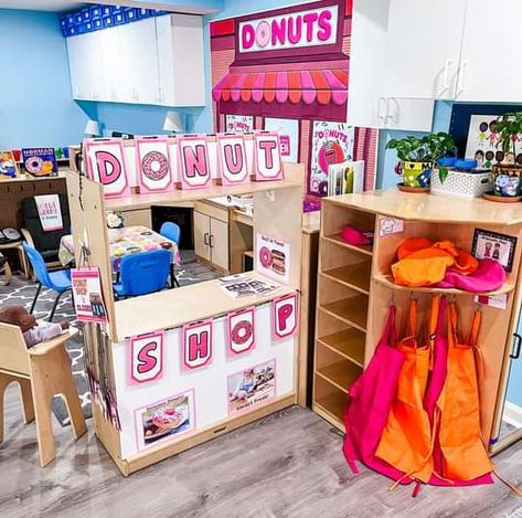 Dramatic Play Donut Shop, Donut Shop Dramatic Play, Dramatic Play Centers Preschool, Jamie White, Dramatic Play Center, Donut Ice Cream, Dramatic Play Centers, Play Centre, Donut Shop