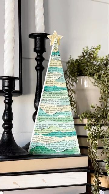 Paint Book, Tree Cut Out, Tree Cut, Wood Trees, Watercolor Christmas Tree, Book Page Crafts, Kid Projects, Watercolor Tree, Paper Christmas Tree