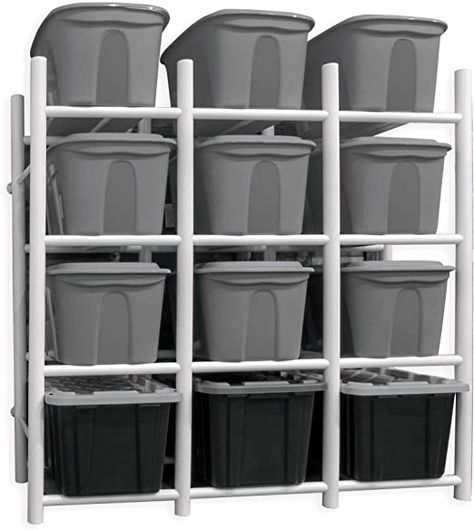 Amazon.com: PROSLAT Bin Warehouse Rack - 12 Totes : Home & Kitchen Garage Bin Storage, Tote Storage Shelves, Bin Rack, Bin Storage, Basement Storage, Garage Storage Organization, Industrial Shelving, Tote Storage, Ceiling Fan In Kitchen