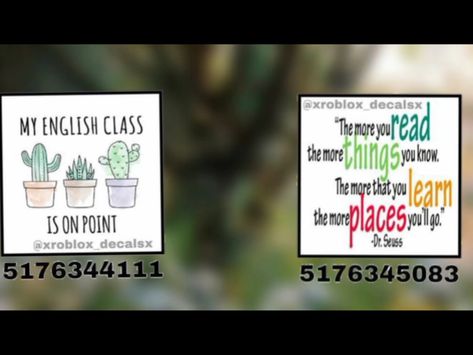 Reading Decals Bloxburg, English Class Decals Bloxburg, Bloxburg School Decals English, Bloxburg English Class Decals, Bloxburg School Decal Codes, Coding School, School Decal, School Images, Code Wallpaper