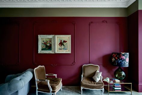 Paean Black, Red Bedroom Design, Burgundy Paint, Red Paint Colors, Red Dining Room, New Paint Colors, Farrow And Ball Paint, Farrow And Ball, Bedroom Red