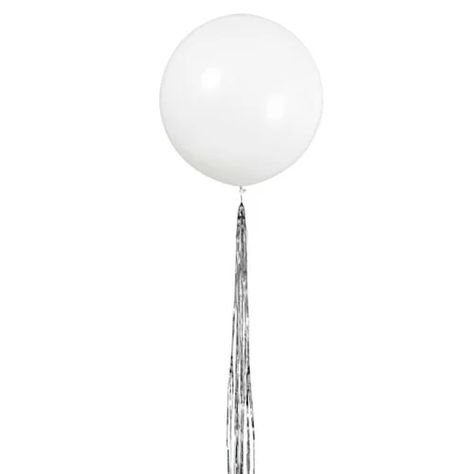 Helium Gas, 30th Birthday Ideas, Silver Tinsel, Balloon Pump, Plain Colour, White Balloons, White Party, 70th Birthday, Latex Balloons