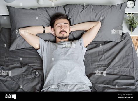 Head Leaning On Shoulder, Head On Pillow Reference, Lying In Bed Reference, Hands Behind Head Pose, Sitting On Bed, Hand On Head, Tired Man, Head Drawing, Sleeping Alone