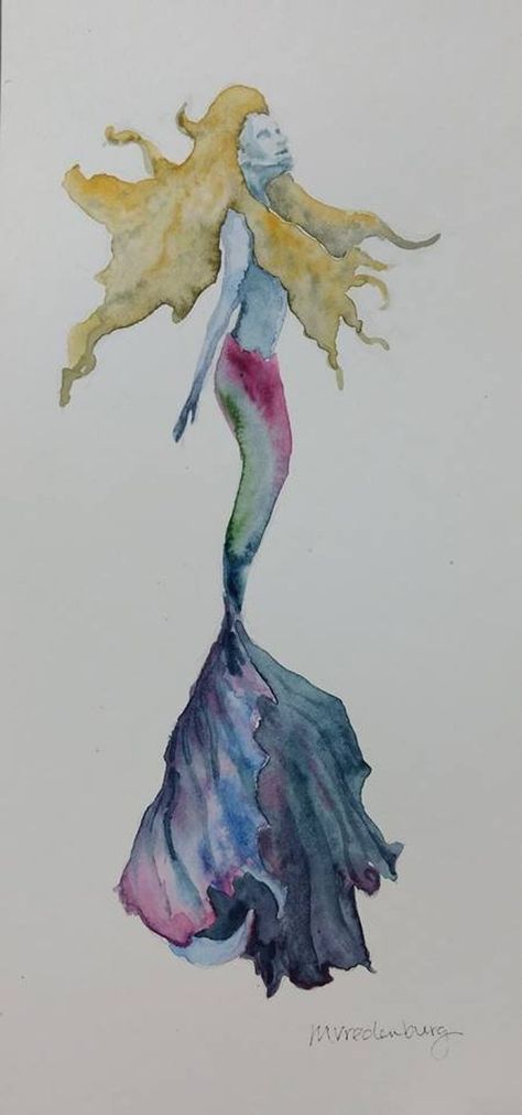 Watercolour Mermaid, Mermaid Paintings, Underwater Drawing, Mermaid Underwater, Mermaid Watercolor, Tail Mermaid, Painting Fish, Ocean Mermaid, Watercolour Ideas