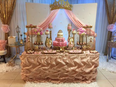 Princess Baby Shower Baby Shower Party Ideas | Photo 1 of 39 | Catch My Party Princess Wall Decor, Ballerina Baby Showers, Princess Theme Birthday, Princess Party Decorations, Royal Baby Showers, Baby Shower Party Ideas, Crown Gold, Shower Party Ideas, Baby Shower Photos