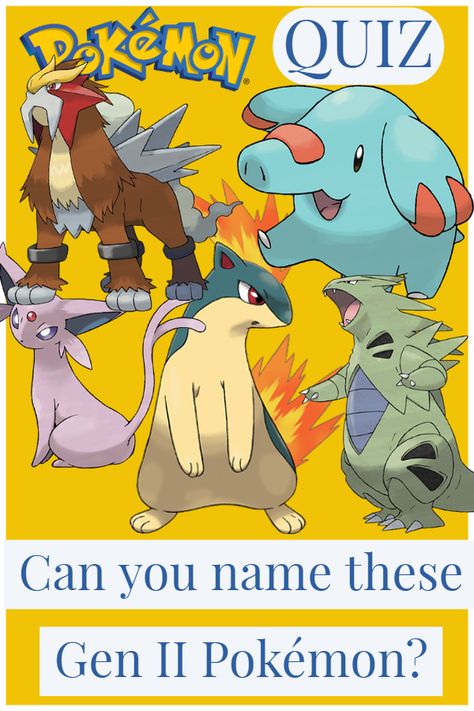 Generation II Pokémon Quiz! Level: Hard Can you name these GEN II Pokémon? Time Travel Portal, What Pokemon Are You, Gen 2 Pokemon, Tv Show Quizzes, Pokemon Personalities, Anime Quizzes, Pokemon Quiz, Hard Quiz, Movie Quizzes